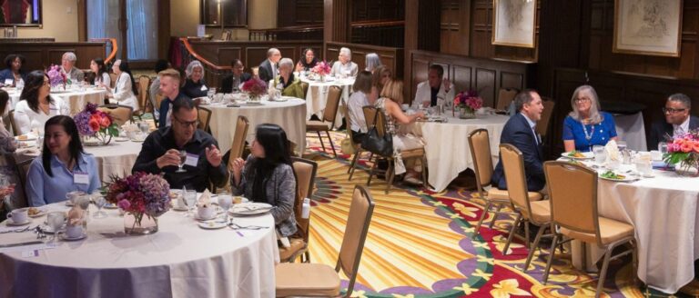 Attendees having lunch at the annual scholarship luncheon
